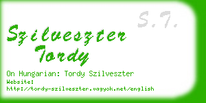 szilveszter tordy business card